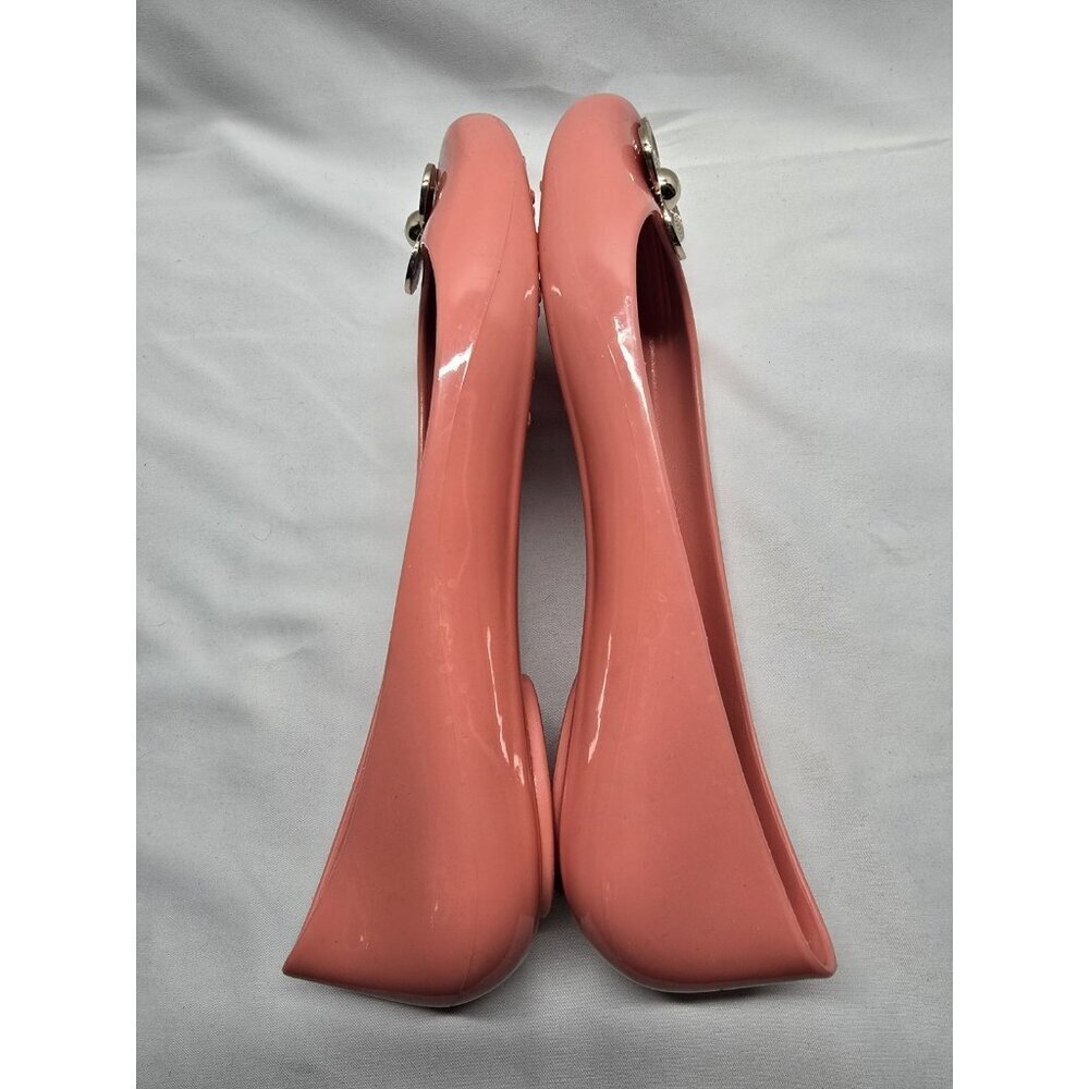 Oka B Women’s Coral Ballet Flats With Metal Accent Flower Rubber Shoes Size 10 - Picture 7 of 10